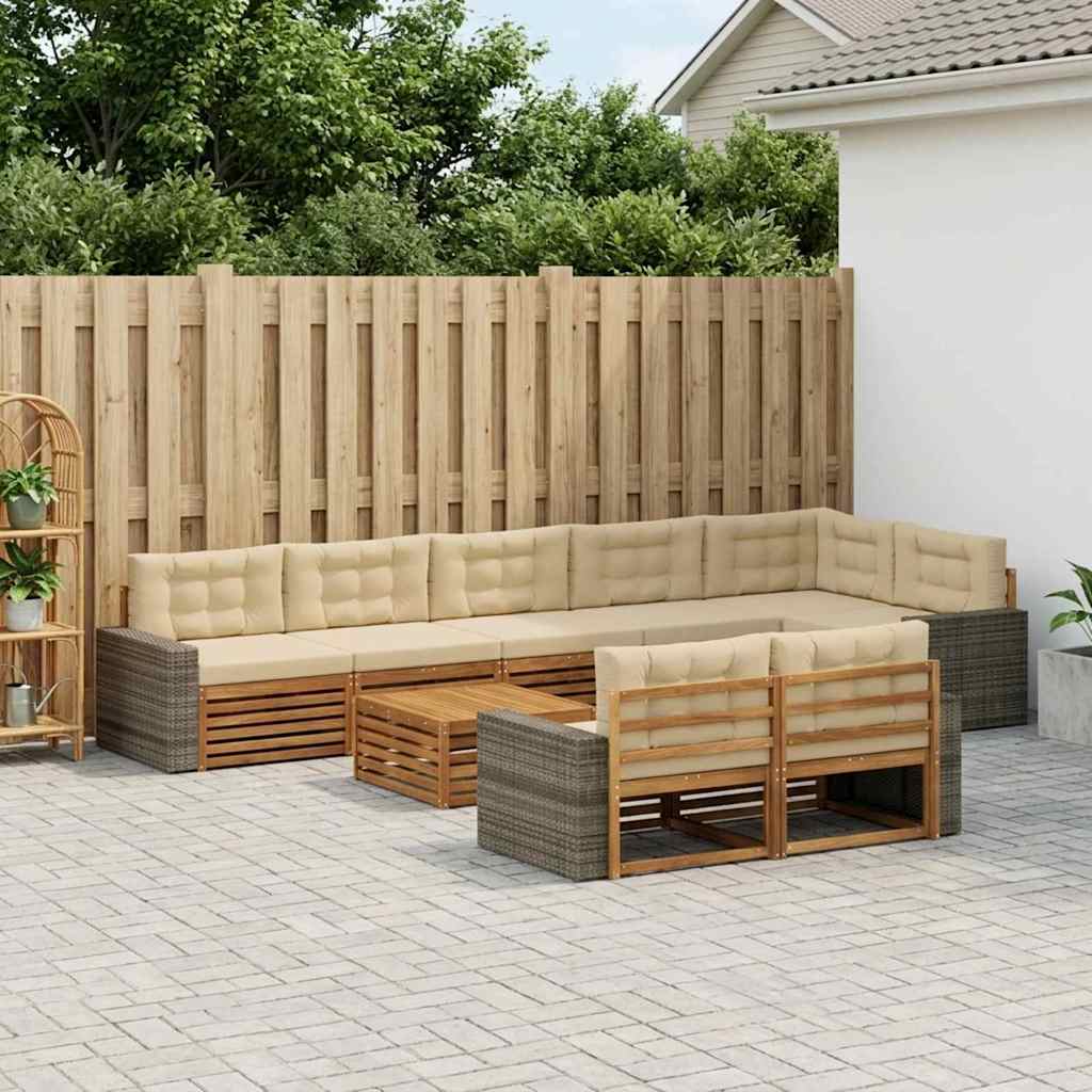 Buiten bankenset met kussen 9 pcs is nu te koop bij PeponiXL, paradijselijk wonen!