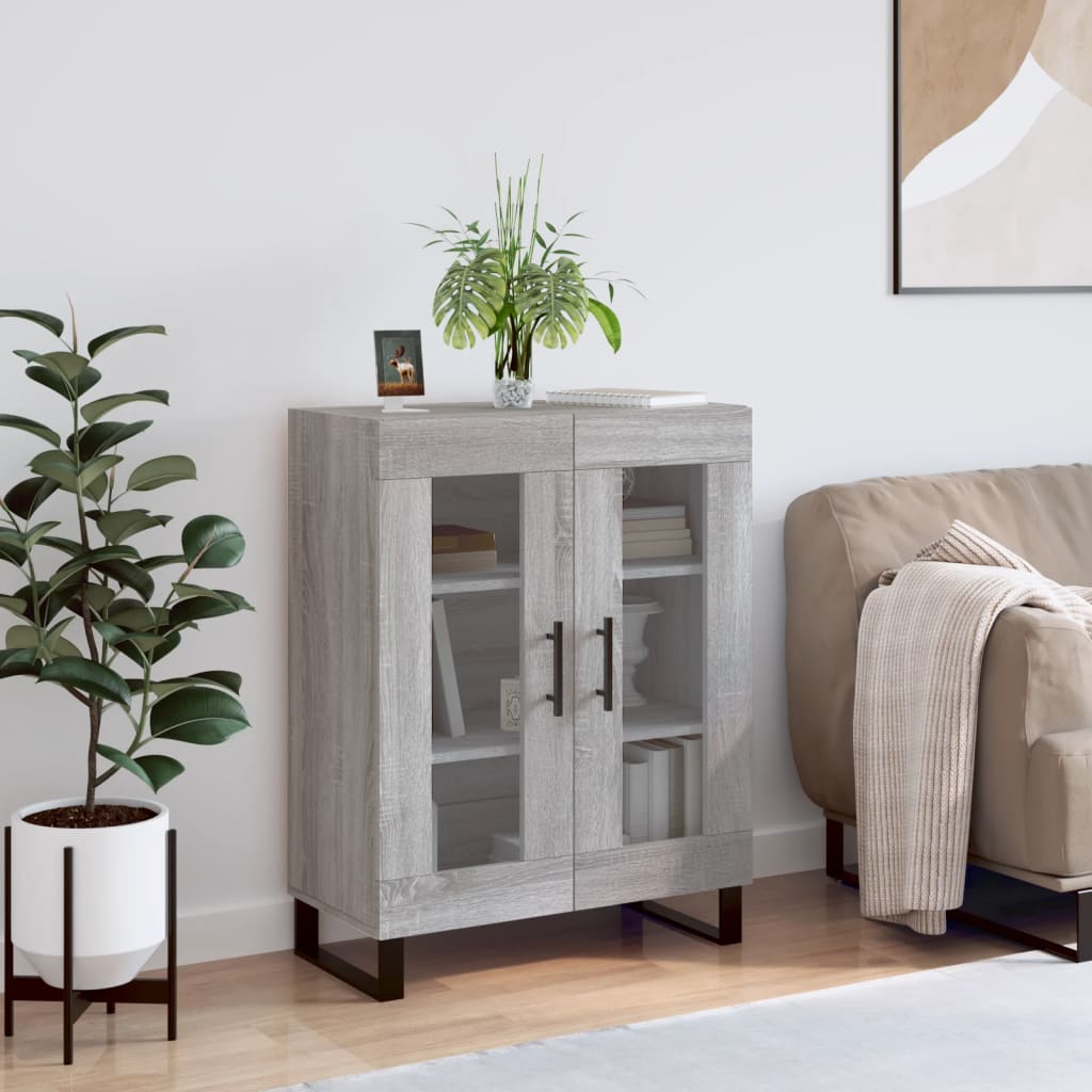 Dressoir 69,5x34x90 cm bewerkt hout grijs sonoma eikenkleurig is nu te koop bij PeponiXL, paradijselijk wonen!