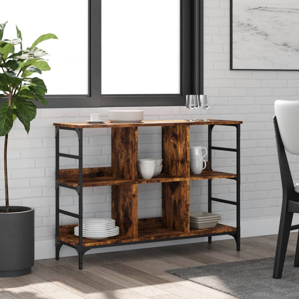 Dressoir 102x32x73,5 cm bewerkt hout gerookt eikenkleurig is nu te koop bij PeponiXL, paradijselijk wonen!