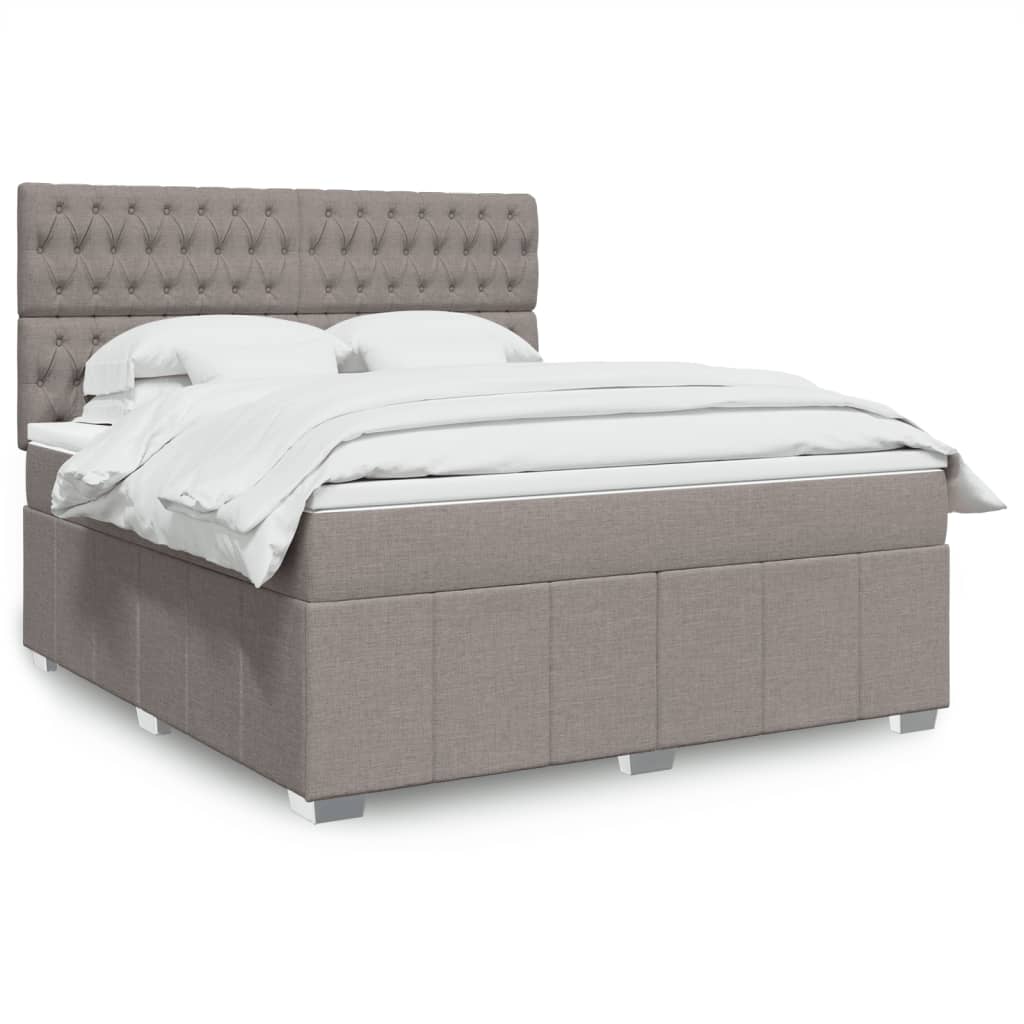 Boxspring met matras stof taupe 180x200 cm is nu te koop bij PeponiXL, paradijselijk wonen!