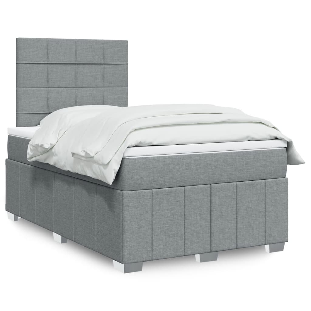 Boxspring met matras stof lichtgrijs 120x190 cm is nu te koop bij PeponiXL, paradijselijk wonen!