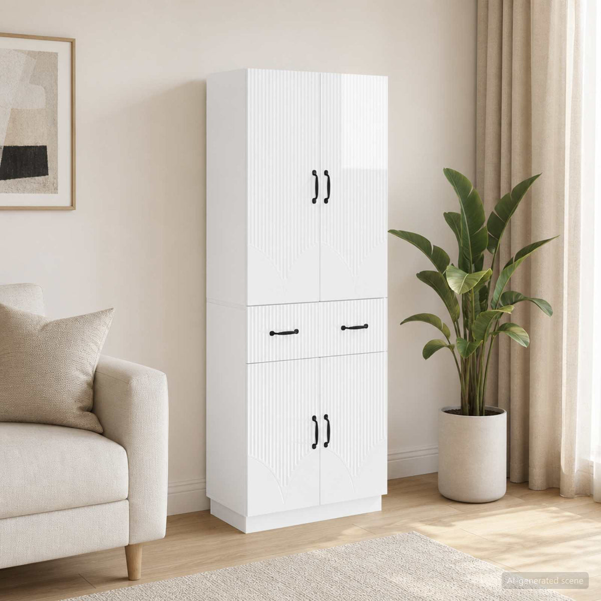 Kastenset 2 pcs Hoogglans Wit Bewerkt hout is nu te koop bij PeponiXL, paradijselijk wonen!