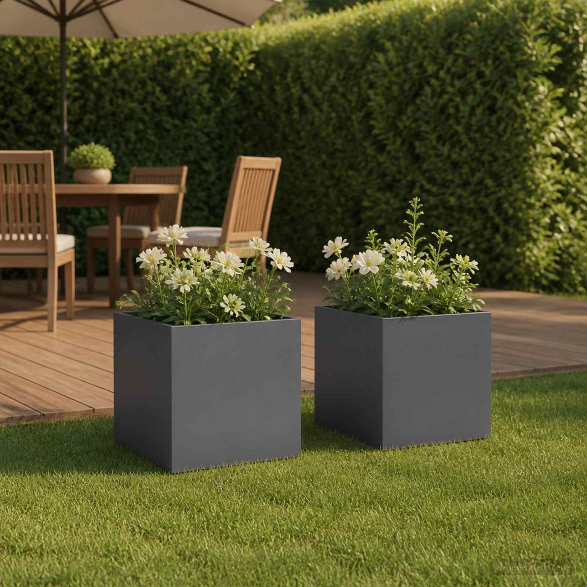 Plantenbak 2 st Antraciet 35 x 35 x 35 cm Koudgewalst staal is nu te koop bij PeponiXL, paradijselijk wonen!