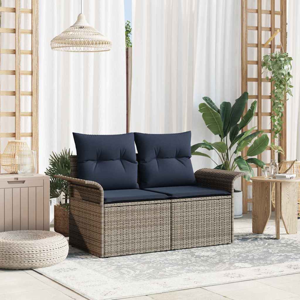 Tuinbank met kussen met opslag 141 x 62 x 69 cm poly rattan is nu te koop bij PeponiXL, paradijselijk wonen!