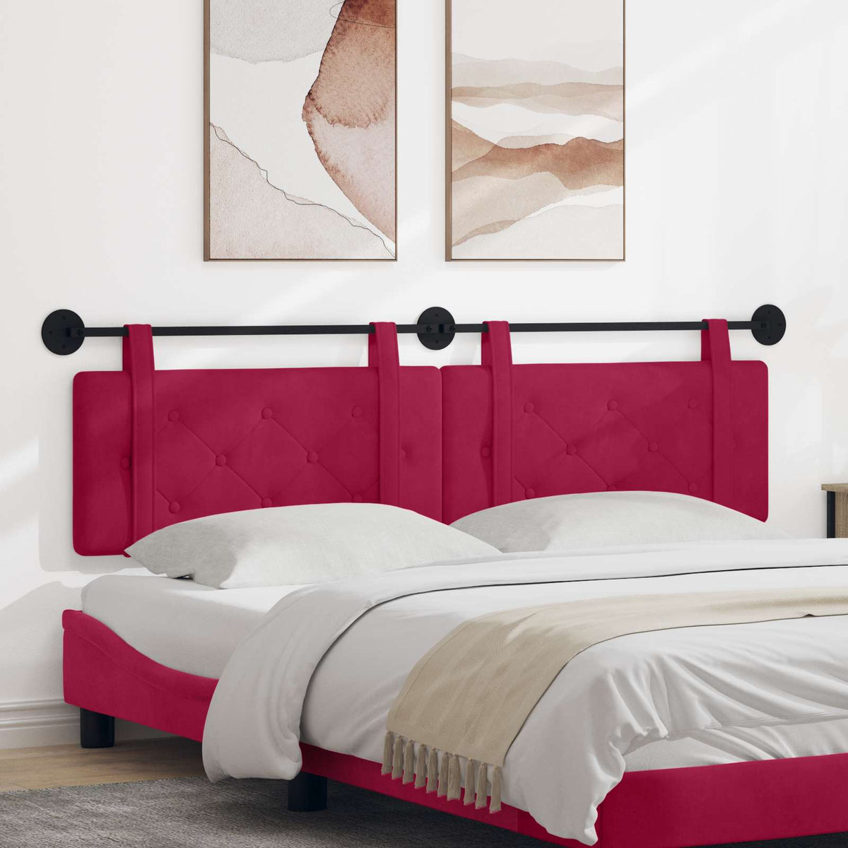 Hangend hoofdbord Wijnrood Fluweel is nu te koop bij PeponiXL, paradijselijk wonen!