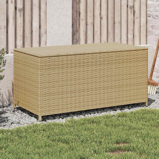 Tuinbox met wielen 190 L poly rattan gemengd beige is nu te koop bij PeponiXL, paradijselijk wonen!