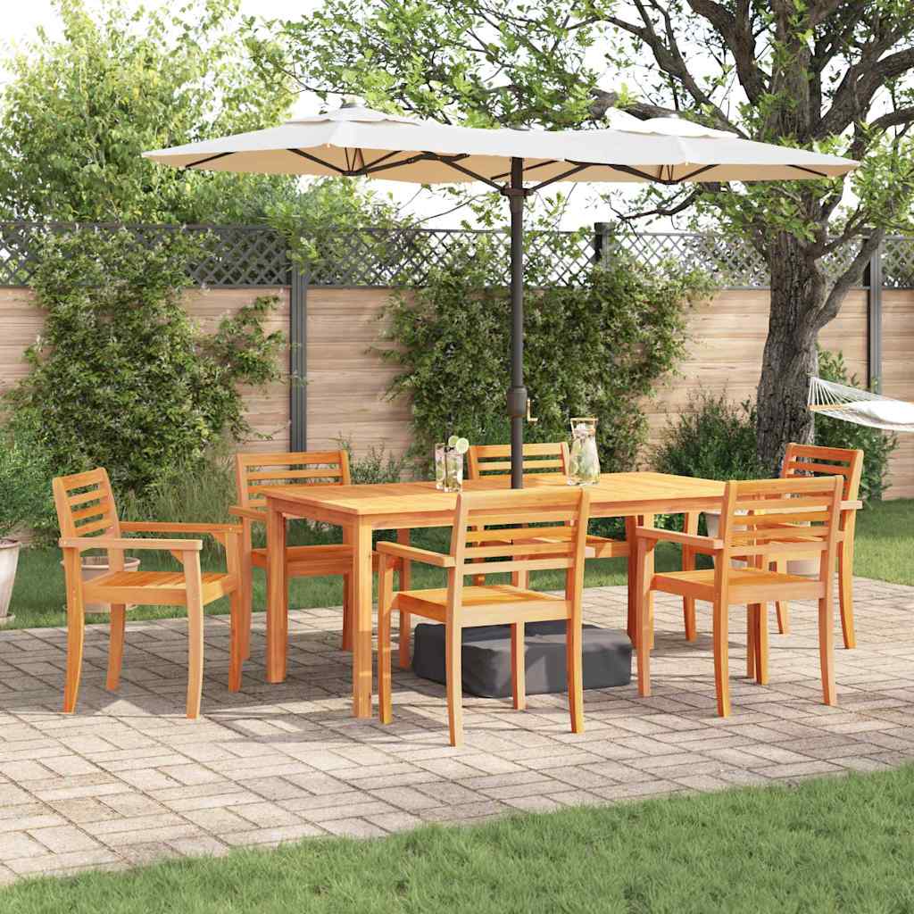 Tuin eettafelset 7 pcs Bruin Massief Acaciahout is nu te koop bij PeponiXL, paradijselijk wonen!
