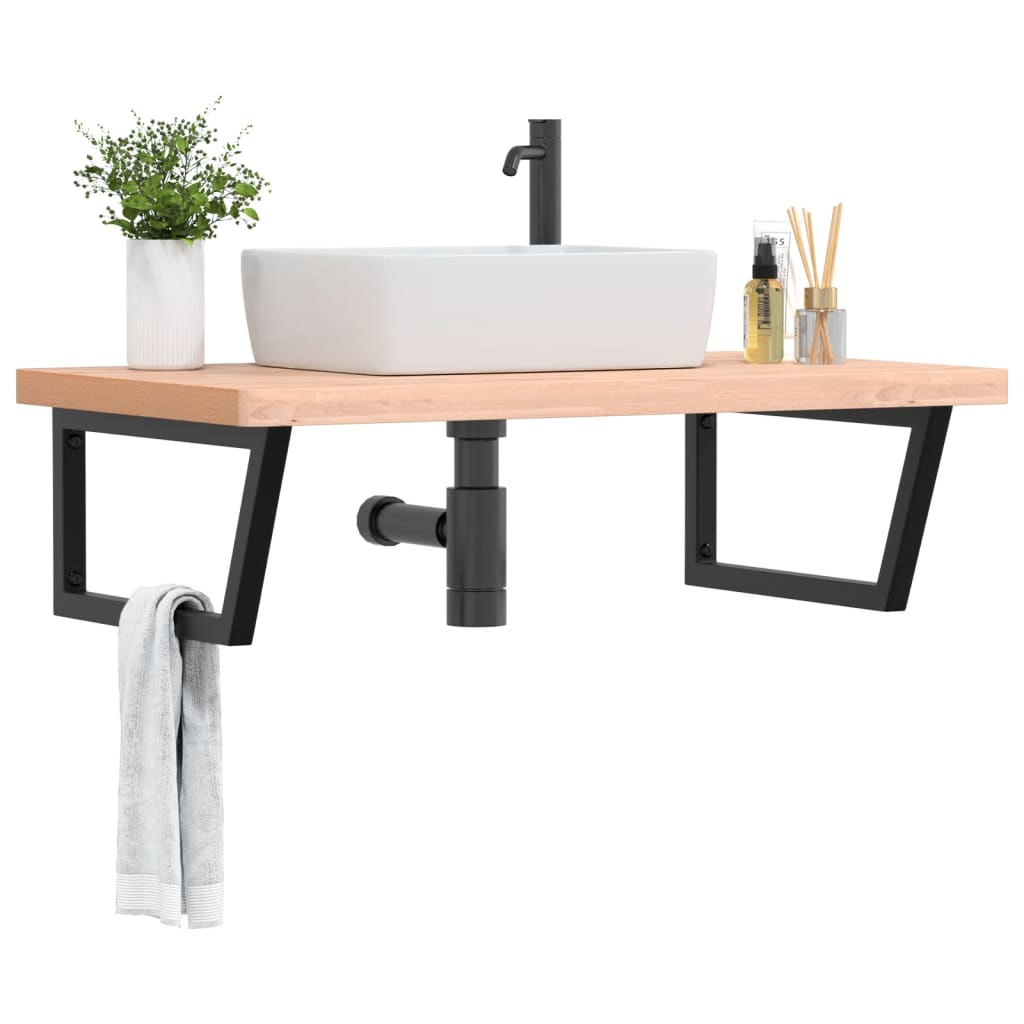 Badkamer wandschap staal en massief beukenhout is nu te koop bij PeponiXL, paradijselijk wonen!