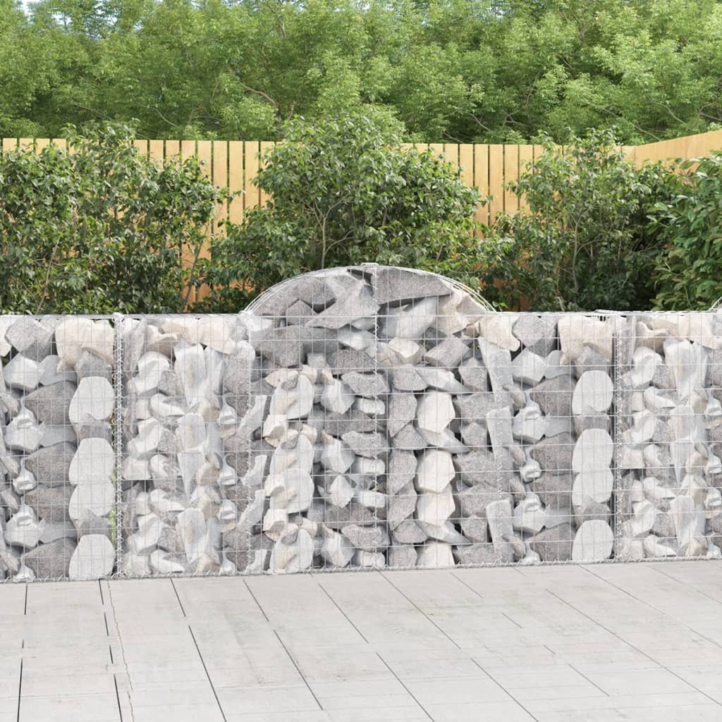 Schanskorven 14 st gewelfd 200x30x100/120 cm ijzer is nu te koop bij PeponiXL, paradijselijk wonen!