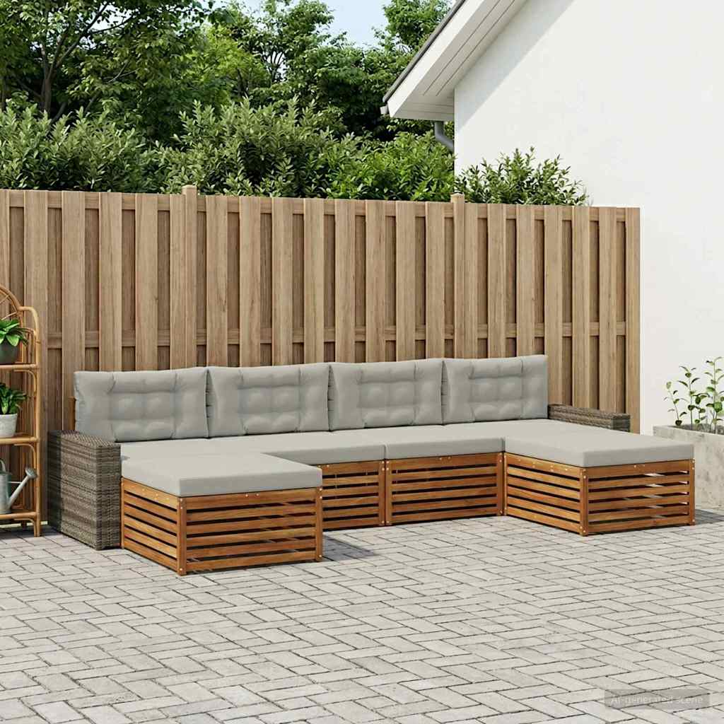 Sofa-Sets met kussen 6 pcs Massief Acaciahout is nu te koop bij PeponiXL, paradijselijk wonen!