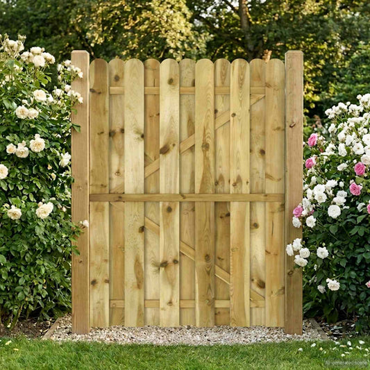 Tuinpoort 100 x 150 cm Massief grenenhout Groen is nu te koop bij PeponiXL, paradijselijk wonen!