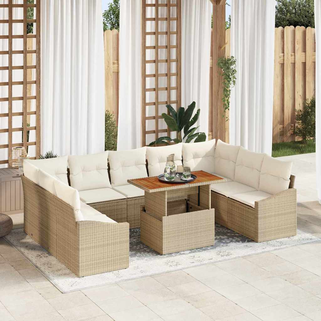 Tuinbankenset 10 st Beige en Crème is nu te koop bij PeponiXL, paradijselijk wonen!