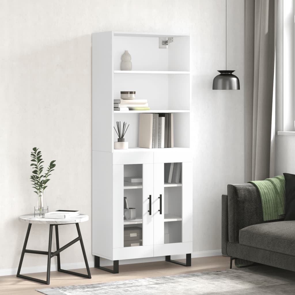 Hoge kast 69,5x34x180 cm bewerkt hout wit is nu te koop bij PeponiXL, paradijselijk wonen!
