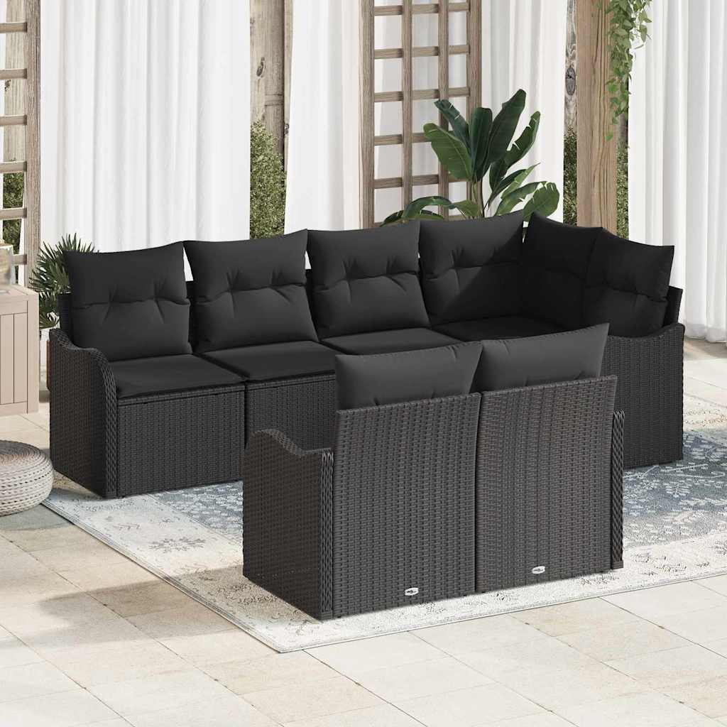 Tuin Sofa Set Zwart poly rattan is nu te koop bij PeponiXL, paradijselijk wonen!