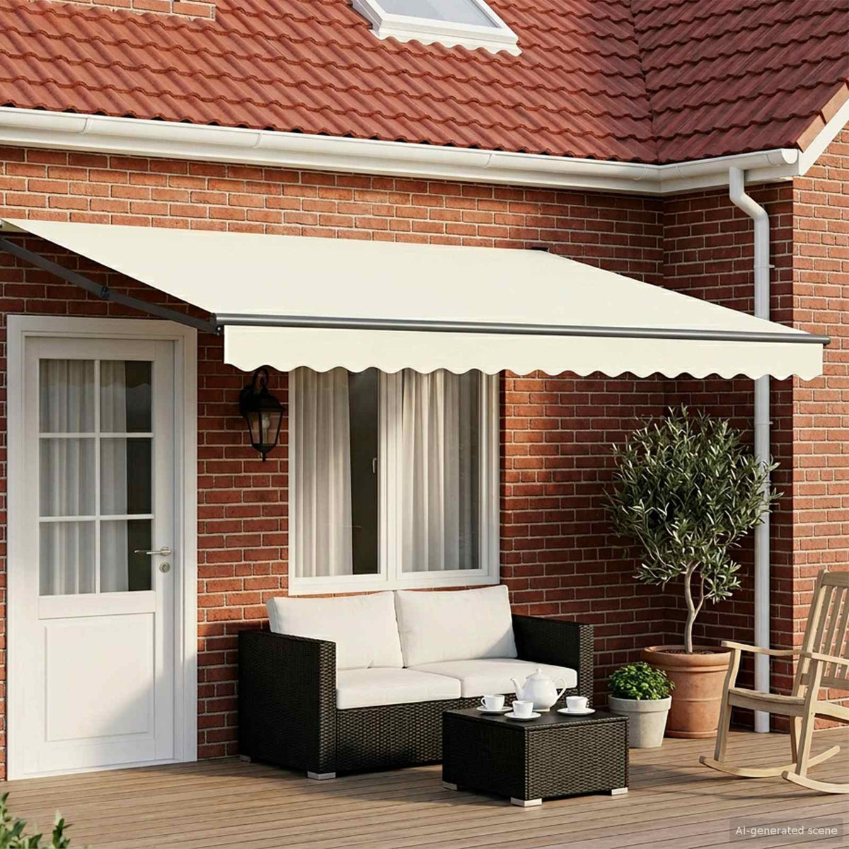 Elektrisch Uittrekbaar Zonnescherm Crème 4 × 3 m is nu te koop bij PeponiXL, paradijselijk wonen!