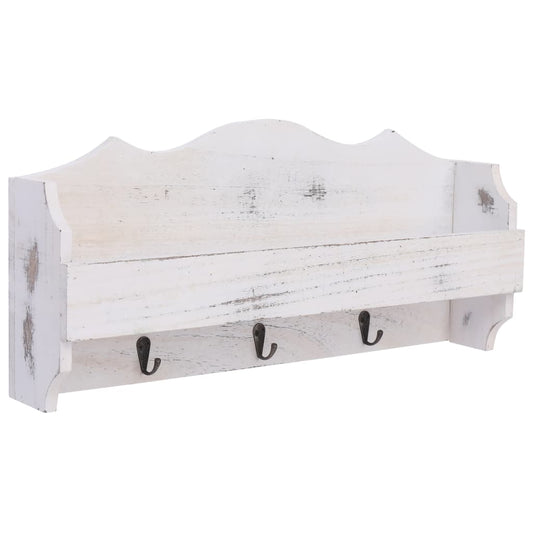 Wandkapstok 50x10x23 cm hout wit is nu te koop bij PeponiXL, paradijselijk wonen!