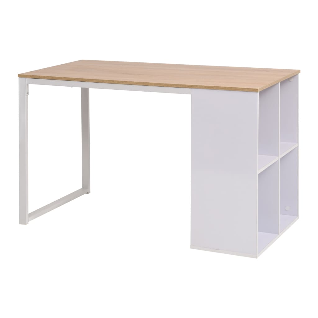 Schrijftafel 120x60x75 cm eikenkleur en wit is nu te koop bij PeponiXL, paradijselijk wonen!