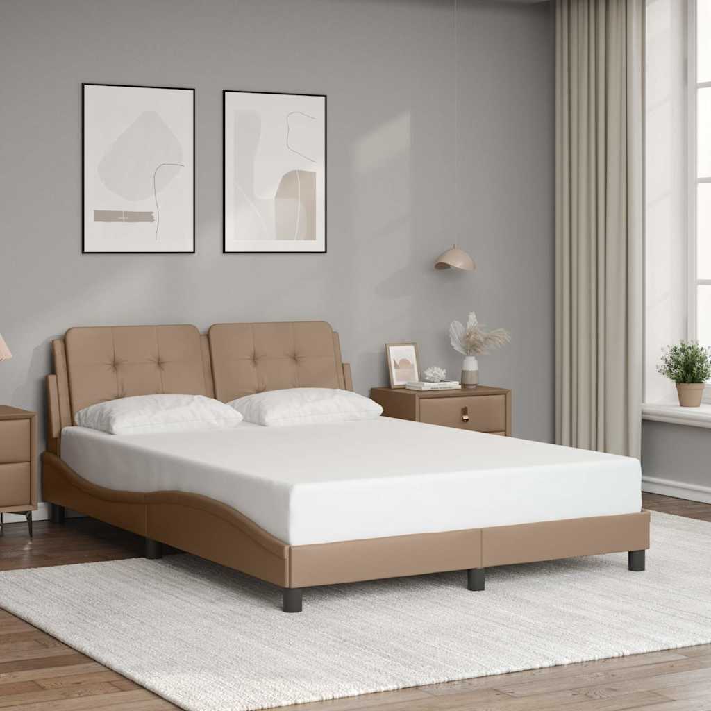 Bedframe zonder matras "Zadar" kunstleer cappuccinokleurig 140x200 cm is nu te koop bij PeponiXL, paradijselijk wonen!