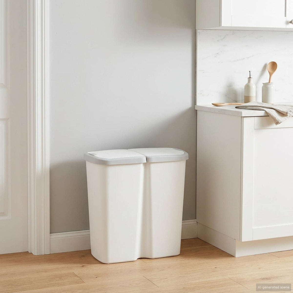 Afvalbak Wit 48,5 x 28 x 51 cm PP is nu te koop bij PeponiXL, paradijselijk wonen!