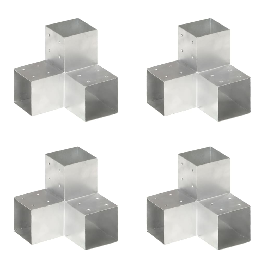 Paalverbindingen 4 st Y-vorm 101x101 mm gegalvaniseerd metaal is nu te koop bij PeponiXL, paradijselijk wonen!