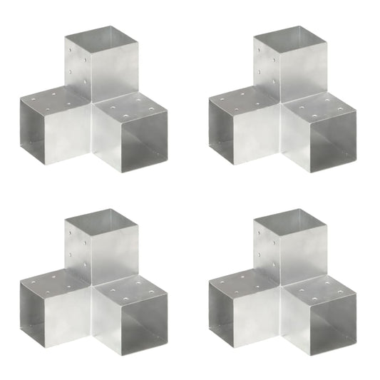Paalverbindingen 4 st Y-vorm 101x101 mm gegalvaniseerd metaal is nu te koop bij PeponiXL, paradijselijk wonen!