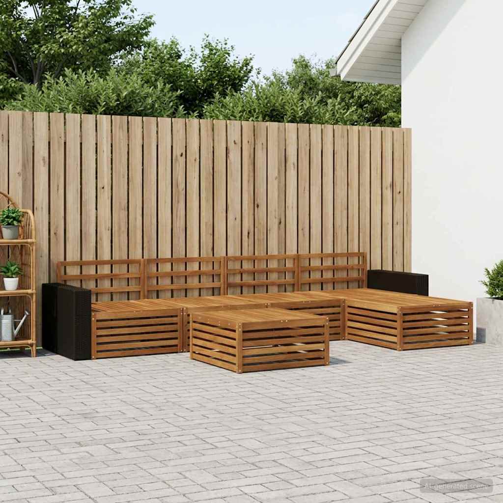 Buiten bankenset 6 pcs Naturel 79 x 79 x 37 cm is nu te koop bij PeponiXL, paradijselijk wonen!