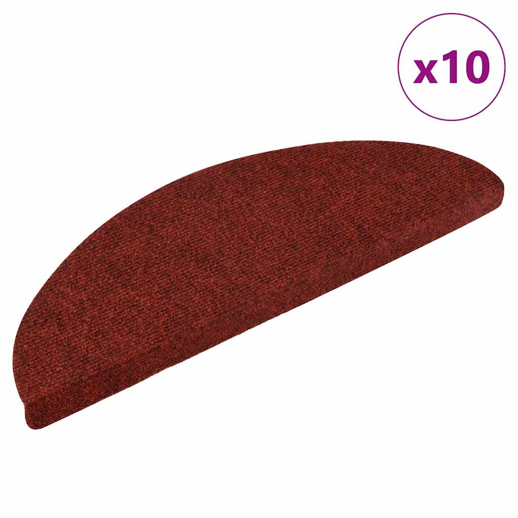 Trapmatten Zelfklevend 10 st 56x17x3 cm Bordeaux Rood Halfrond is nu te koop bij PeponiXL, paradijselijk wonen!