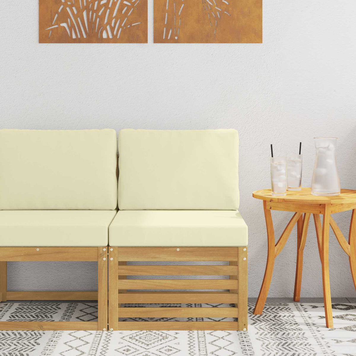 Buiten Midden Sofa Massief Acaciahout Wit is nu te koop bij PeponiXL, paradijselijk wonen!