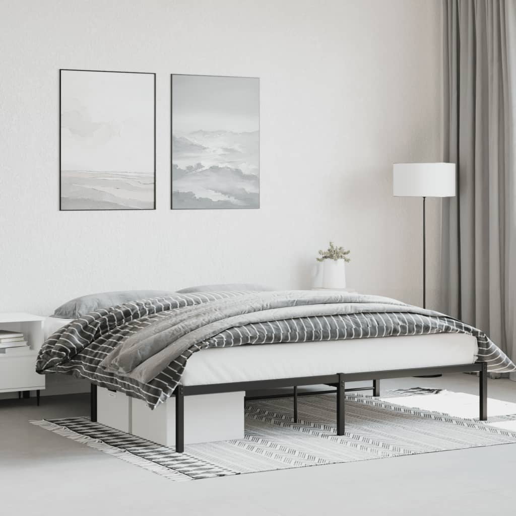 Bedframe metaal zwart 183x213 cm is nu te koop bij PeponiXL, paradijselijk wonen!