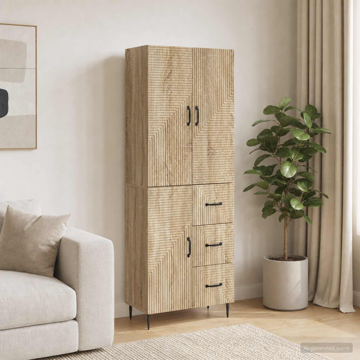 Kastenset 2 pcs Sonoma Eiken 66 x 34,5 x 89,5 cm Bewerkt hout is nu te koop bij PeponiXL, paradijselijk wonen!