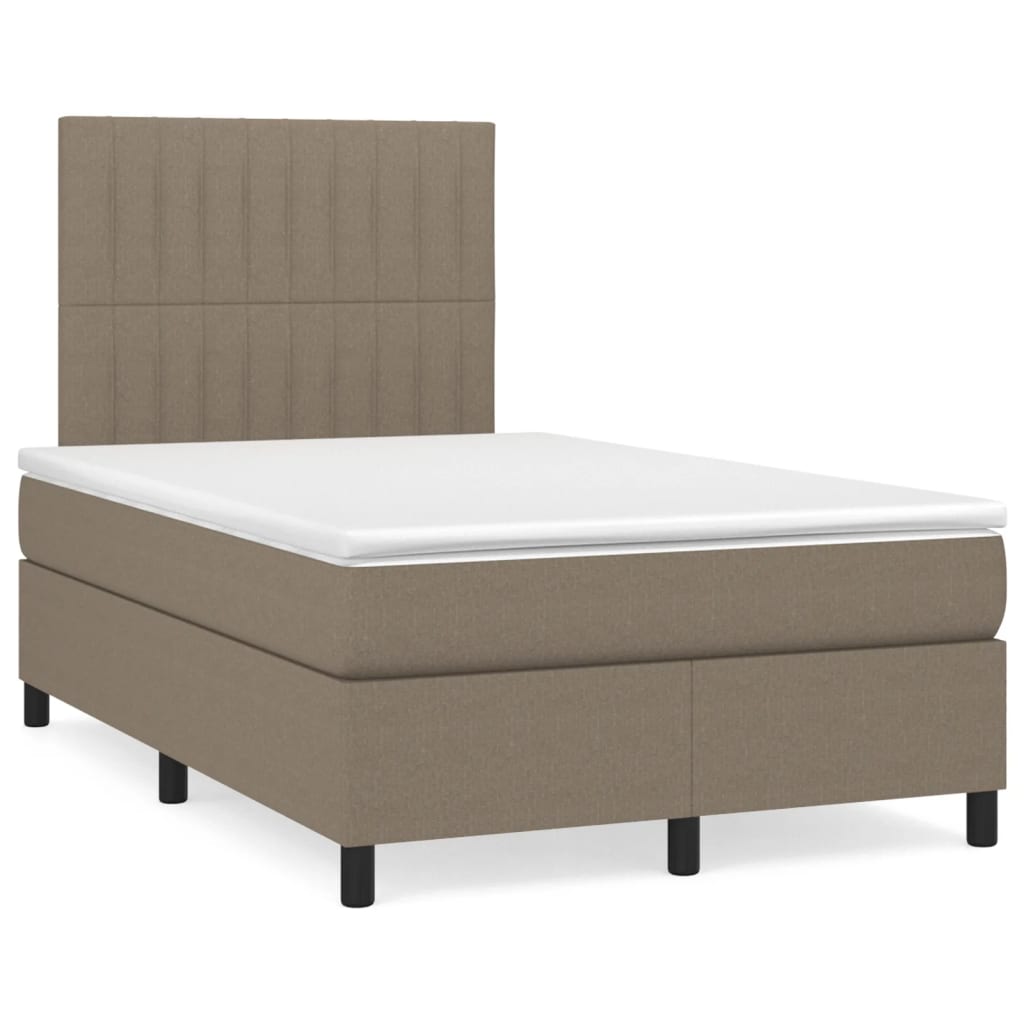 Boxspring met matras en LED stof taupe 120x190 cm is nu te koop bij PeponiXL, paradijselijk wonen!