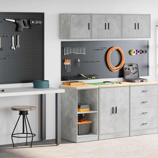 Garagekasten 2 st bewerkt hout betongrijs is nu te koop bij PeponiXL, paradijselijk wonen!