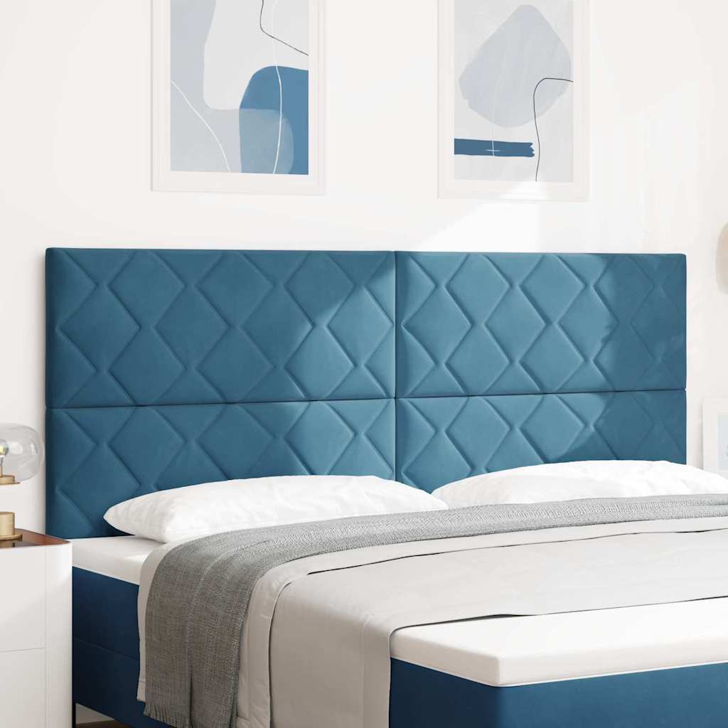 Hoofdbord Donkerblauw 200 cm Fluweel is nu te koop bij PeponiXL, paradijselijk wonen!