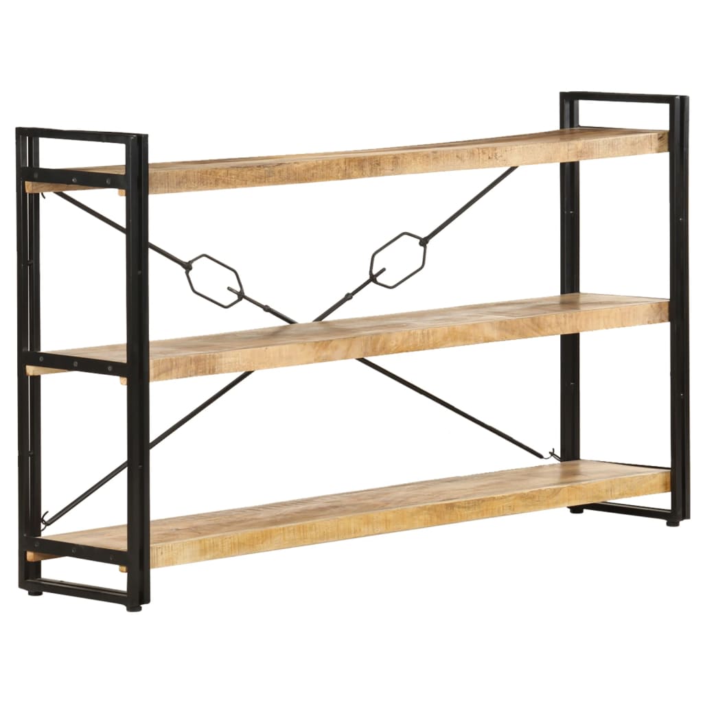 Boekenkast met 3 schappen 140x30x80 cm massief mangohout is nu te koop bij PeponiXL, paradijselijk wonen!