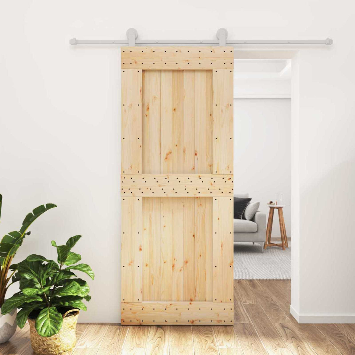 Schuifdeur Natuurlijk en Wit 85 x 210 cm Massief Grenenhout is nu te koop bij PeponiXL, paradijselijk wonen!