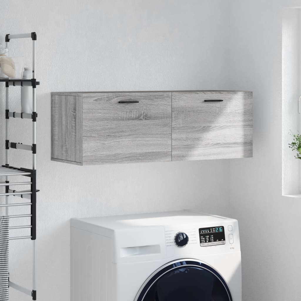Wandkast 100x36,5x35 cm bewerkt hout grijs sonoma eikenkleurig is nu te koop bij PeponiXL, paradijselijk wonen!