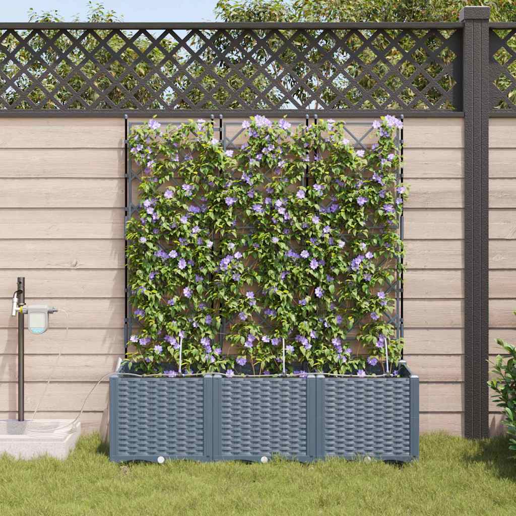 Tuin Bloempot 3 pcs Licht Grijs Kunststof is nu te koop bij PeponiXL, paradijselijk wonen!