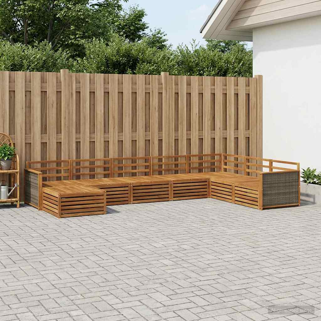 Buiten bankenset 8 pcs Naturel is nu te koop bij PeponiXL, paradijselijk wonen!