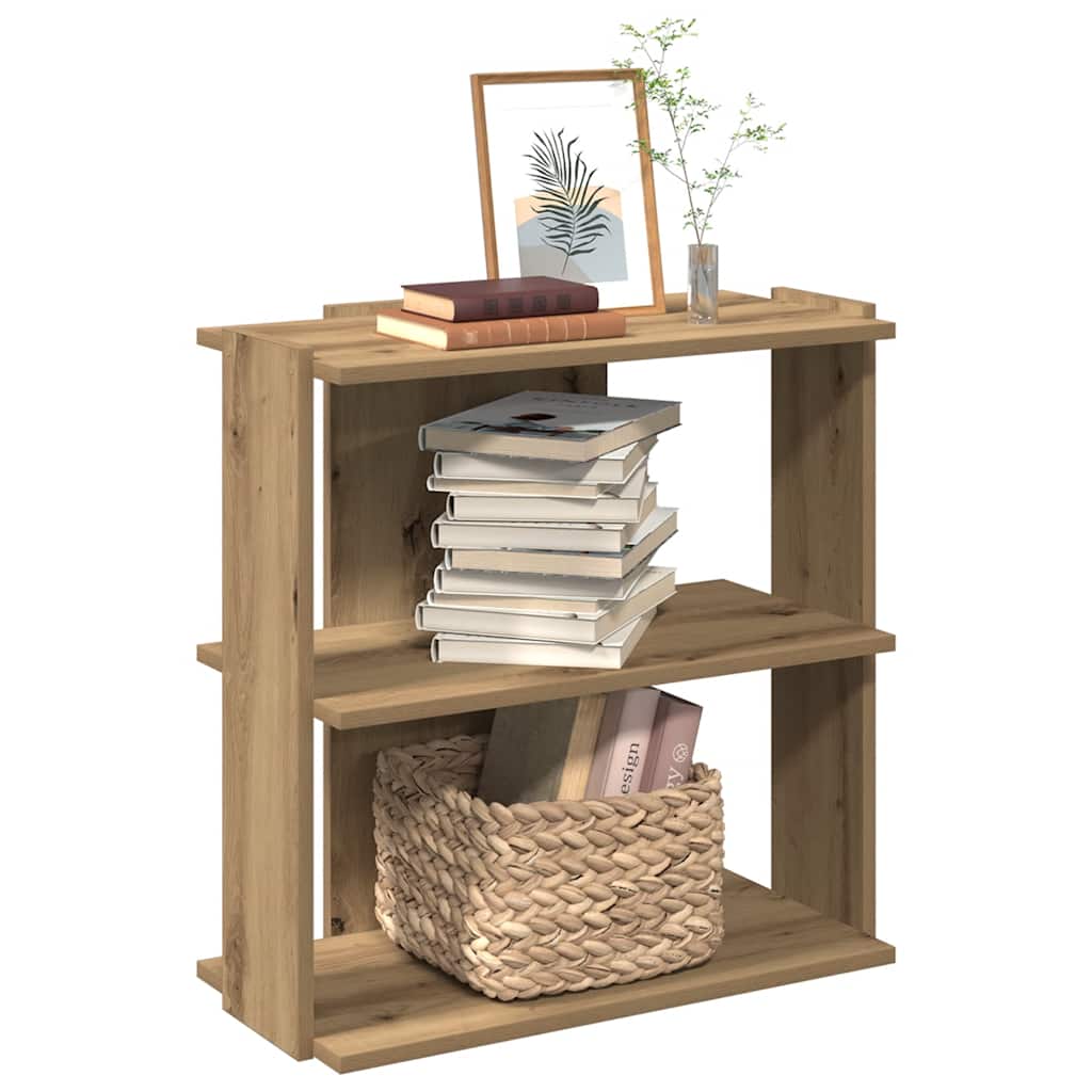 Boekenkast 3-laags 60x30x60 cm bewerkt hout artisanaal eiken is nu te koop bij PeponiXL, paradijselijk wonen!