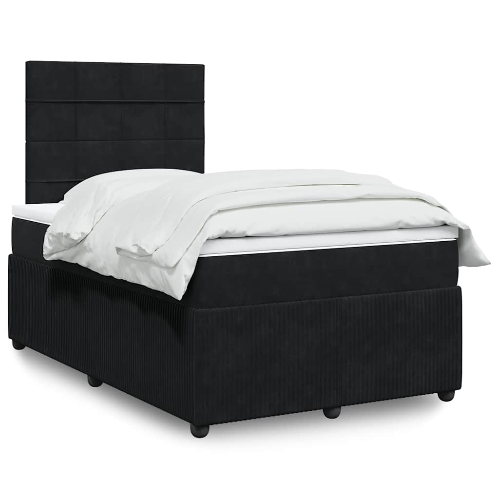 Boxspring met matras fluweel zwart 120x190 cm is nu te koop bij PeponiXL, paradijselijk wonen!