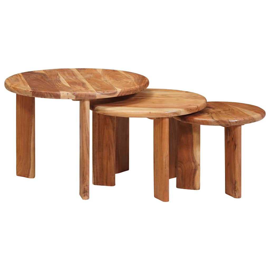 Nest Koffietafels 3 pcs Bruin Massief Acaciahout is nu te koop bij PeponiXL, paradijselijk wonen!