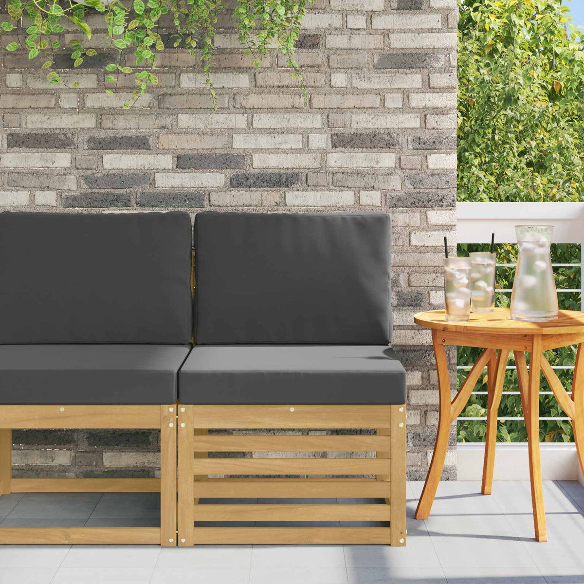 Buiten Midden Sofa Massief Acaciahout Wit is nu te koop bij PeponiXL, paradijselijk wonen!