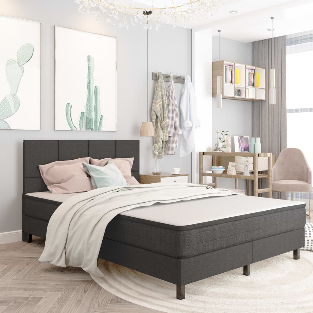 Boxspring stof donkergrijs 140x200 cm is nu te koop bij PeponiXL, paradijselijk wonen!