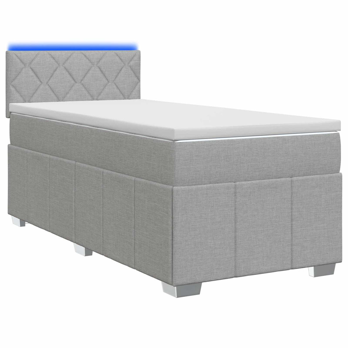 Boxspringbed met matras Lichtgrijs 90 x 200 cm Stof is nu te koop bij PeponiXL, paradijselijk wonen!