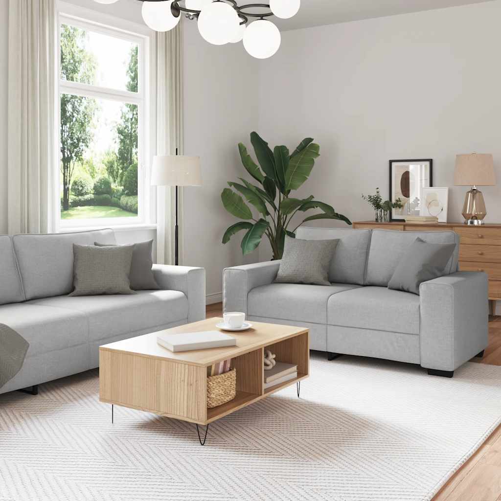 2-delige Loungeset met kussens stof wolk grijs is nu te koop bij PeponiXL, paradijselijk wonen!