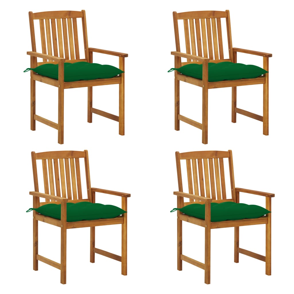 Tuinstoelen 4 st met kussens massief acaciahout is nu te koop bij PeponiXL, paradijselijk wonen!