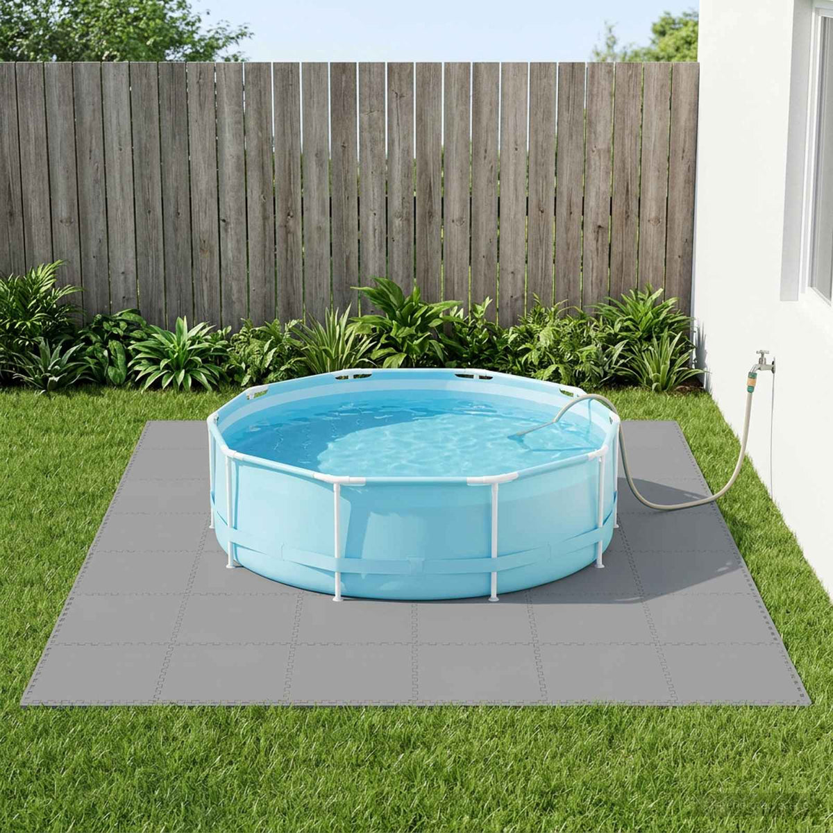 Zwembad Grondmat 40 pcs Grijs 14,4 m² EVA Schuim is nu te koop bij PeponiXL, paradijselijk wonen!
