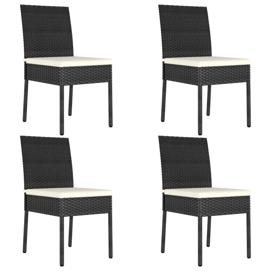 Tuinstoelen 4 st poly rattan zwart is nu te koop bij PeponiXL, paradijselijk wonen!