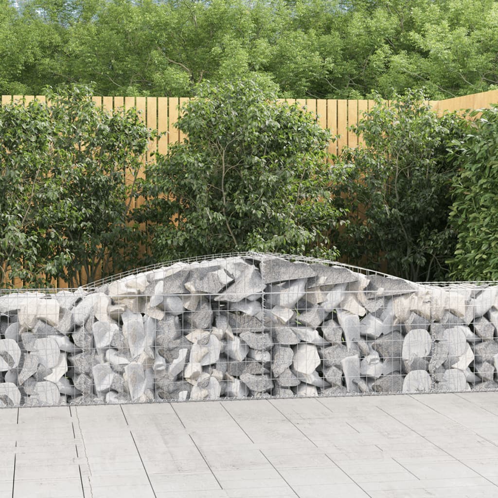 Schanskorven 3 st gewelfd 400x50x60/80 cm gegalvaniseerd ijzer is nu te koop bij PeponiXL, paradijselijk wonen!