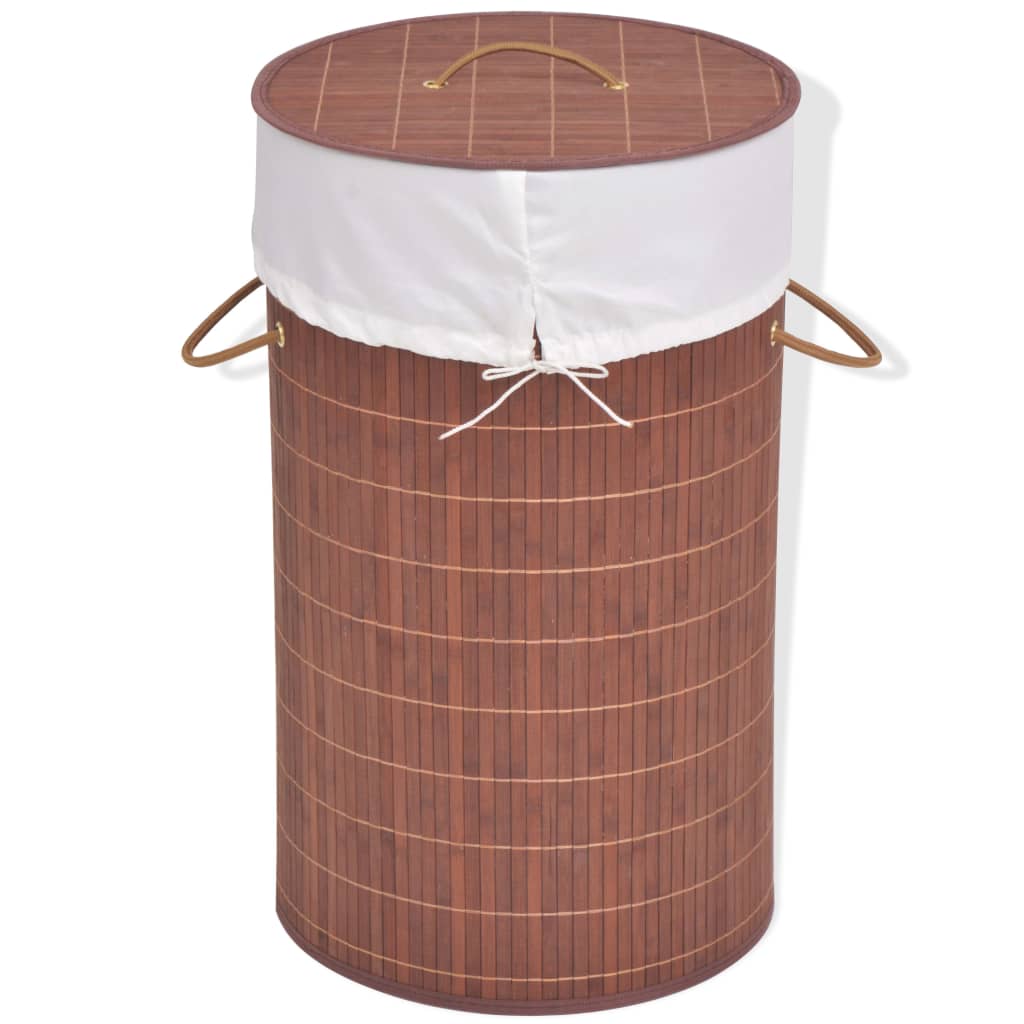 Wasmand rond bamboe bruin is nu te koop bij PeponiXL, paradijselijk wonen!